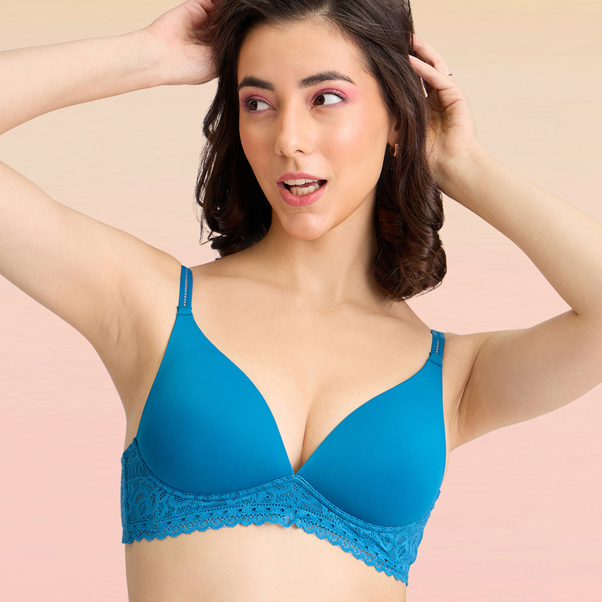 Lola & Mae  C.O.A.T Padded Non Wired Triangle Bra - Green LMB1036