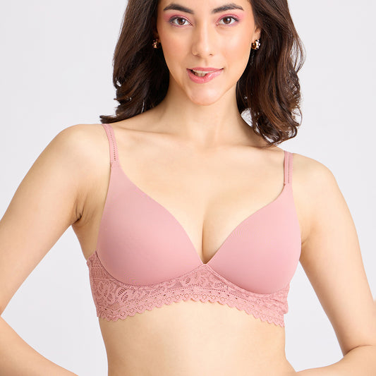 Lola & Mae The Parisian Cut Padded Wired Lacy Bra - Red LMB1039 – Nykd by  Nykaa
