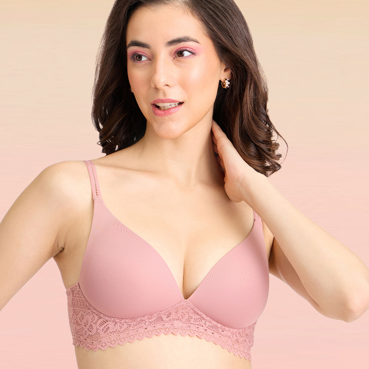 Lola & Mae  C.O.A.T Padded Non Wired Triangle Bra - Nude LMB1036