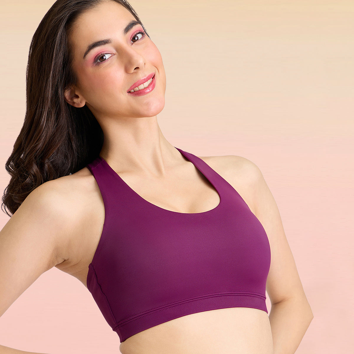 Lola & Mae  Varsity Edit Sports Bra - Purple LMB1041