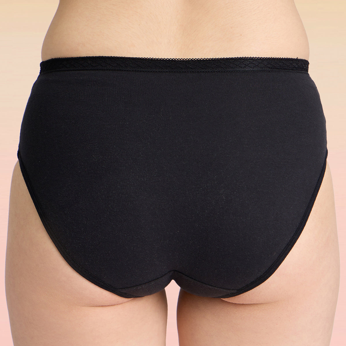 Lola & Mae  C.O.A.T Pack of 1 Hipster Panty With Trim Lace-LMP1004-Black