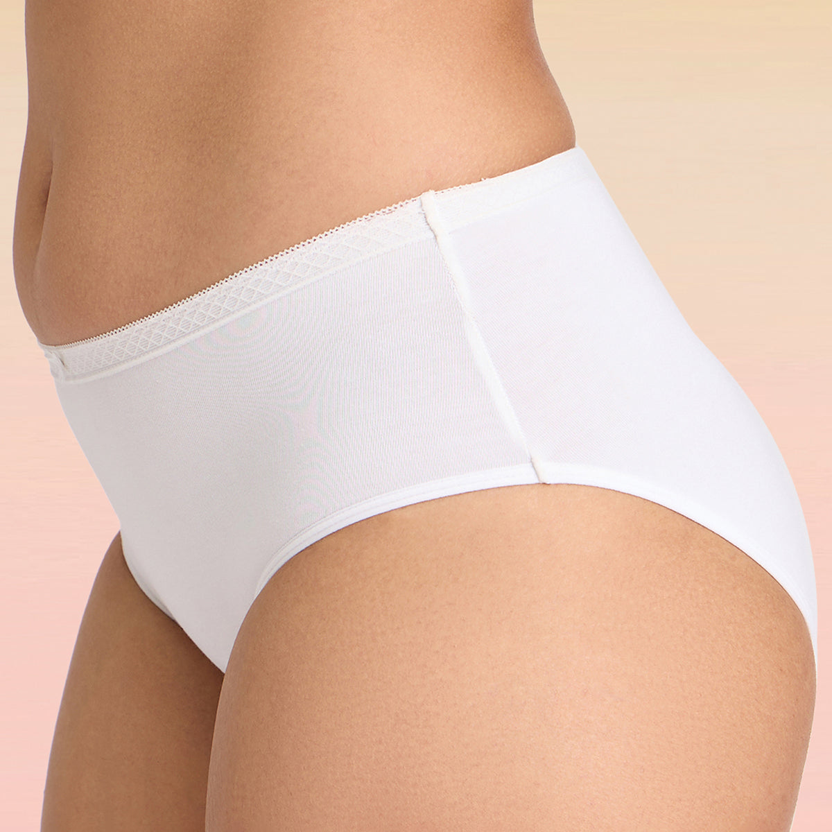 Lola & Mae  C.O.A.T Pack of 1 Hipster Panty With Trim Lace-LMP1004-White