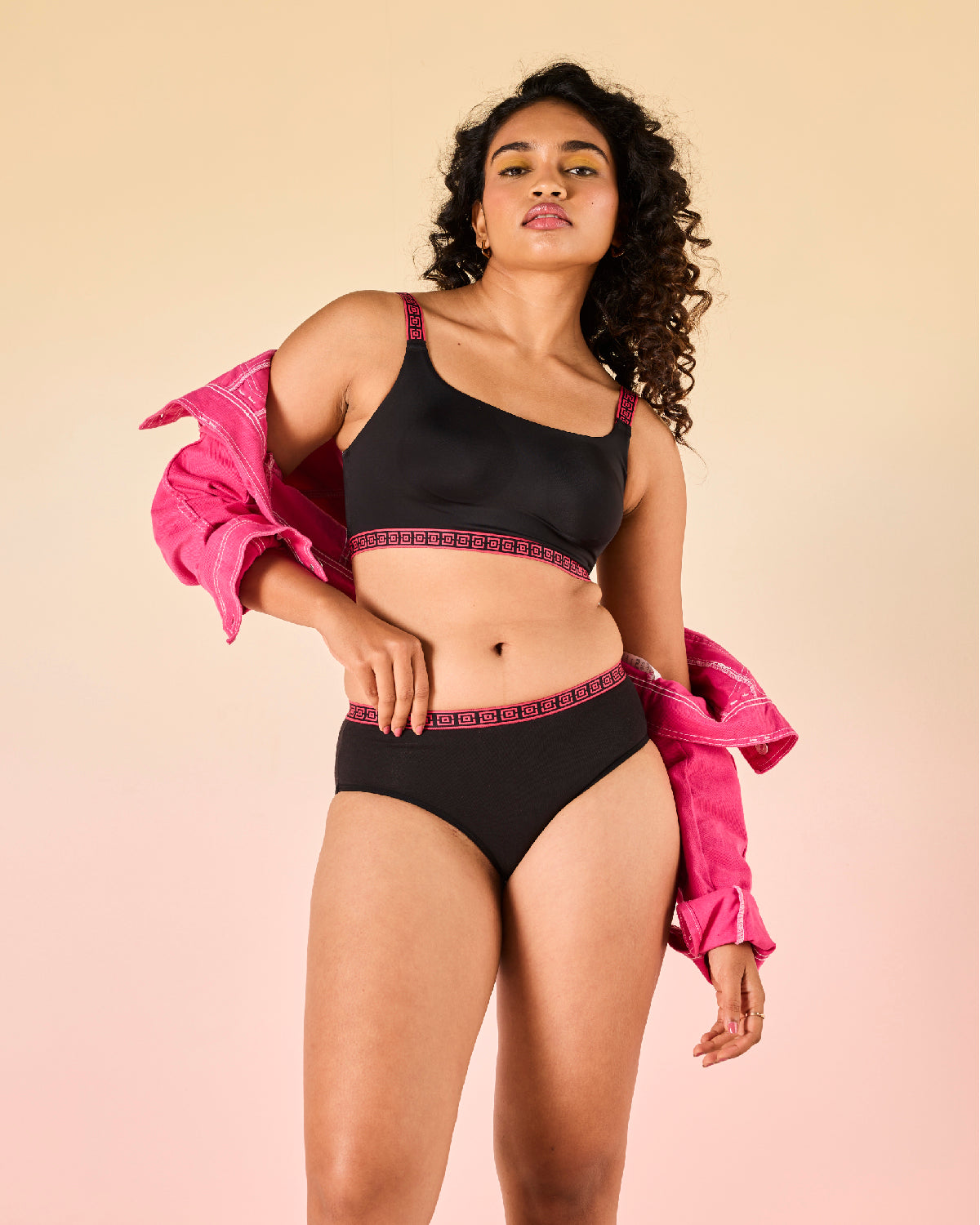 Lola & Mae  Varsity Edit Pack of 1 Bikini - Black LMP1005