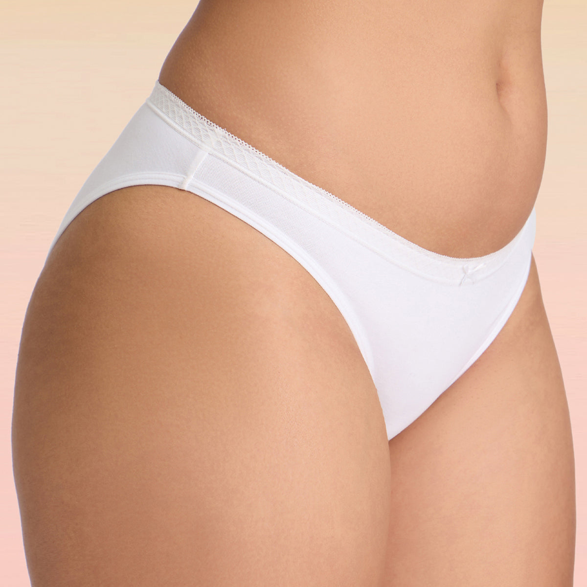 Lola & Mae  C.O.A.T Pack of 1 Bikini Panty With Trim Lace-LMP1007-White