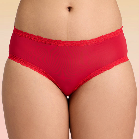 Lola & Mae C.O.A.T Pack of 1 Microfiber Hipster Panty-LMP1030-Cherry