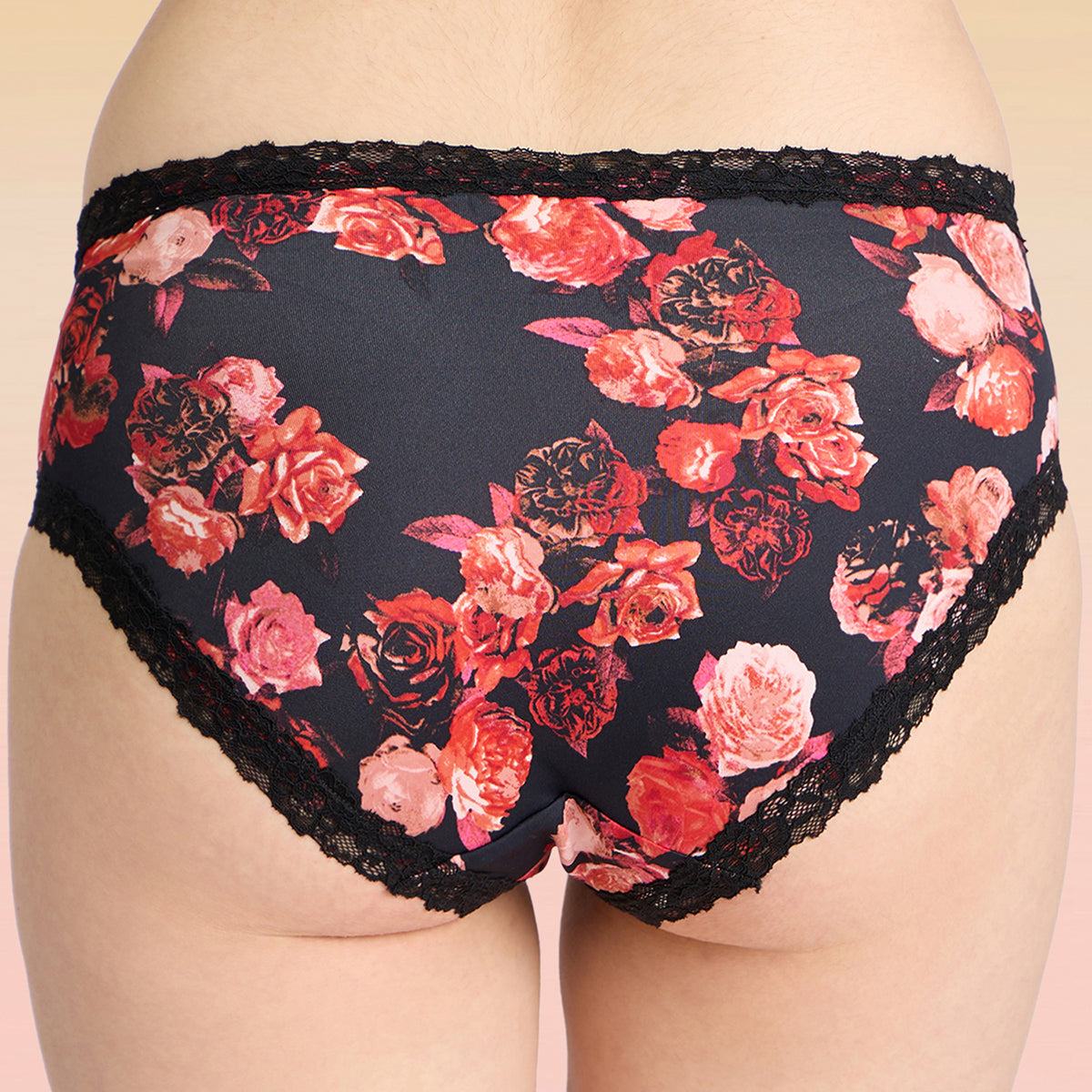 Lola & Mae C.O.A.T Pack of 1 Printed Microfiber Hipster Panty-LMP1030-Rose