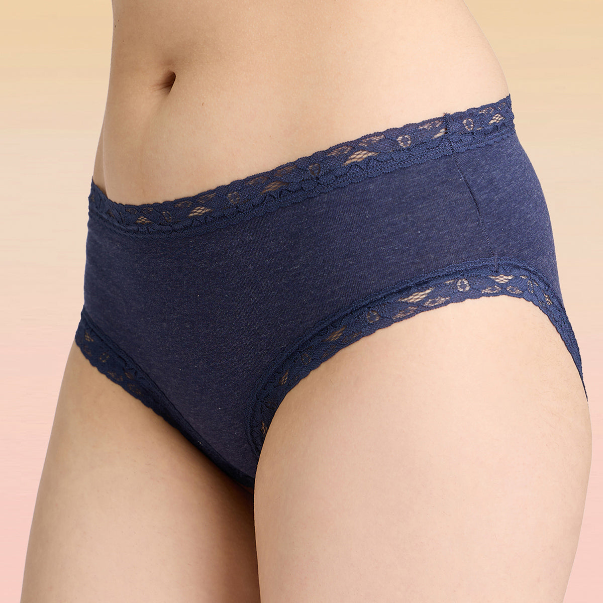 Lola & Mae C.O.A.T Pack of 1  Cotton Hipster Panty-LMP1031-Dark Blue