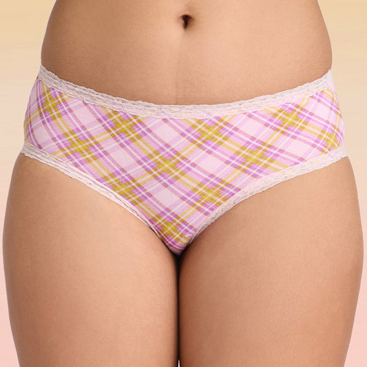 Lola & Mae C.O.A.T Pack of 1 Printed Cotton Hipster Panty-LMP1031-Purple