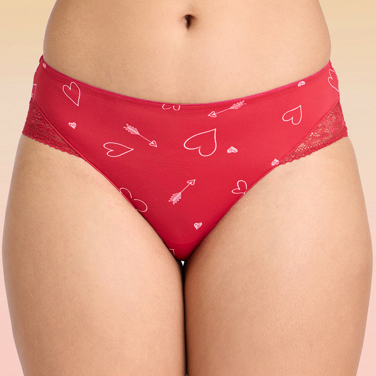 Lola & Mae C.O.A.T Pack of 1 Printed Microfiber Hipster Panty-LMP1032-Maroon