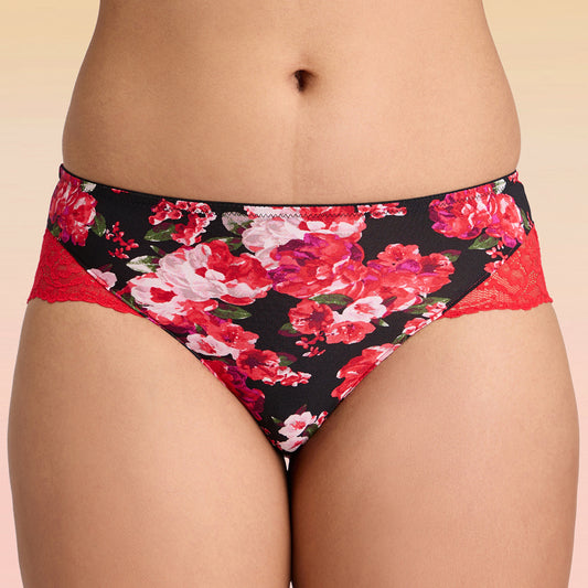 Lola & Mae C.O.A.T Pack of 1 Printed Microfiber Hipster Panty-LMP1032-Rose