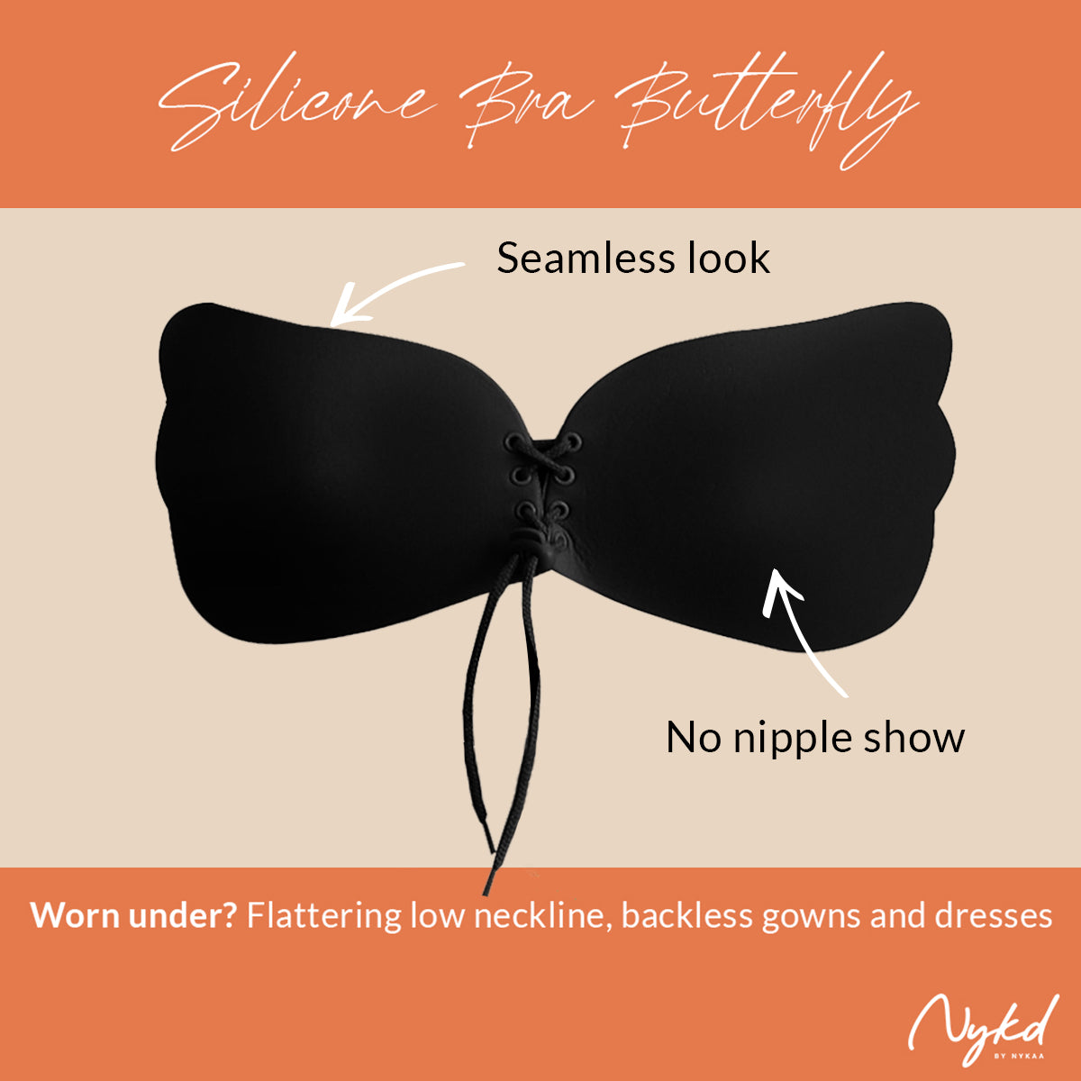 Silicone bra Butterfly-NYA010 Black