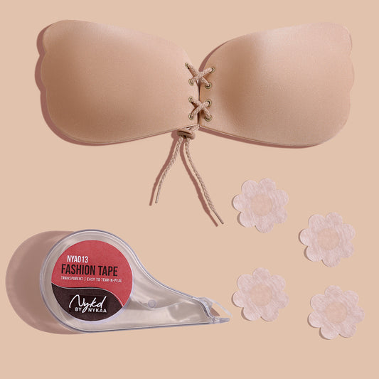 Nykd By Nykaa Party Glam Essentials Pack Of 3-Silicone Bra Nipple Pasties Fashion Tape-NYA038-Multi-Color