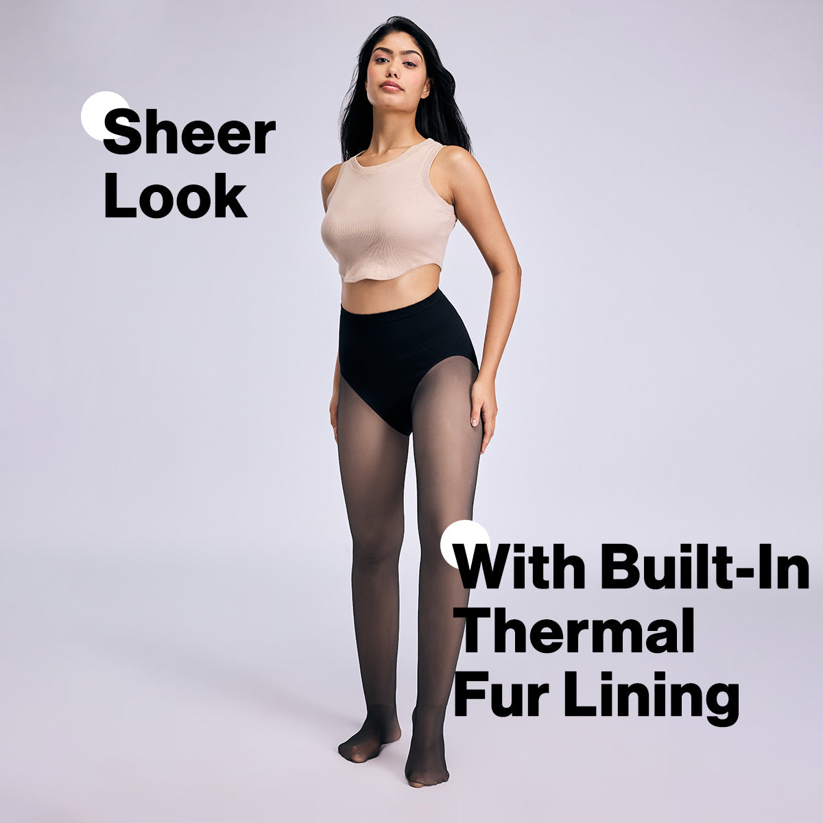 Nykd By Nykaa Fur Lined Sheer Effect Thermal Stockings NYA054 Black