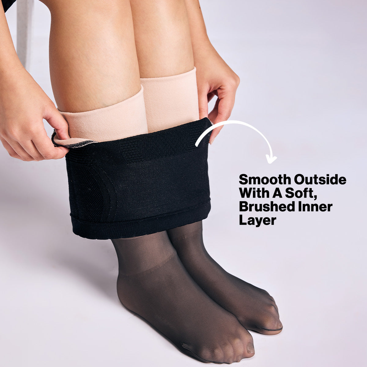 Nykd By Nykaa Fur Lined Sheer Effect Thermal Stockings NYA054 Black