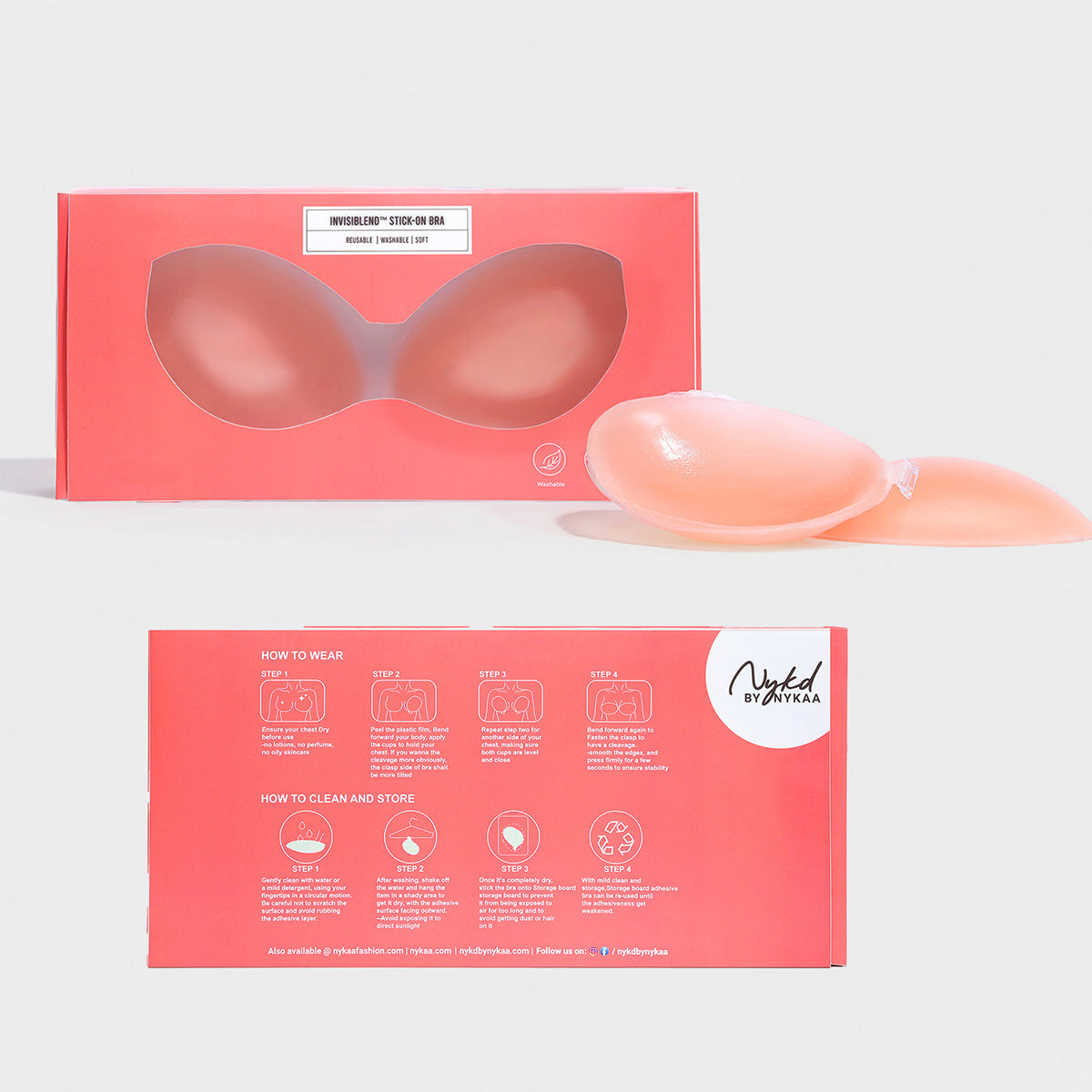Nykd By Nykaa InvisiBlend™ Skin Safe Strapless Reusable Stick-On Bra NYA064 Skin