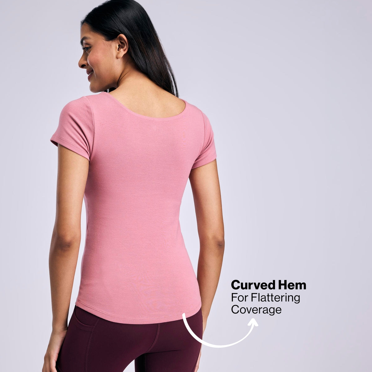 Nykd By Nykaa Inbuilt Bra Top in Cotton Stretch Rib NYAT507 Pink