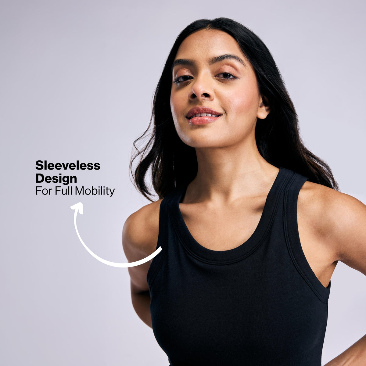 Nykd By Nykaa Inbuilt Bra Tank top in Cotton Stretch Rib NYAT512 Black