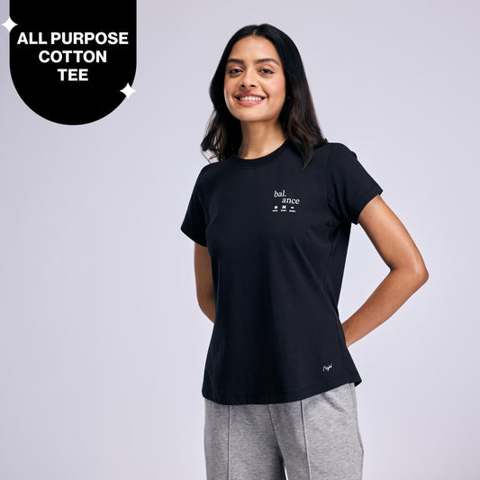 Nykd By Nykaa Breathe Cotton All Purpose Multi-Tasking Tee NYAT513 Black