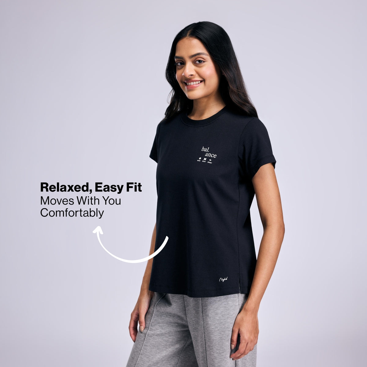 Nykd By Nykaa Breathe Cotton All Purpose Multi-Tasking Tee NYAT513 Black