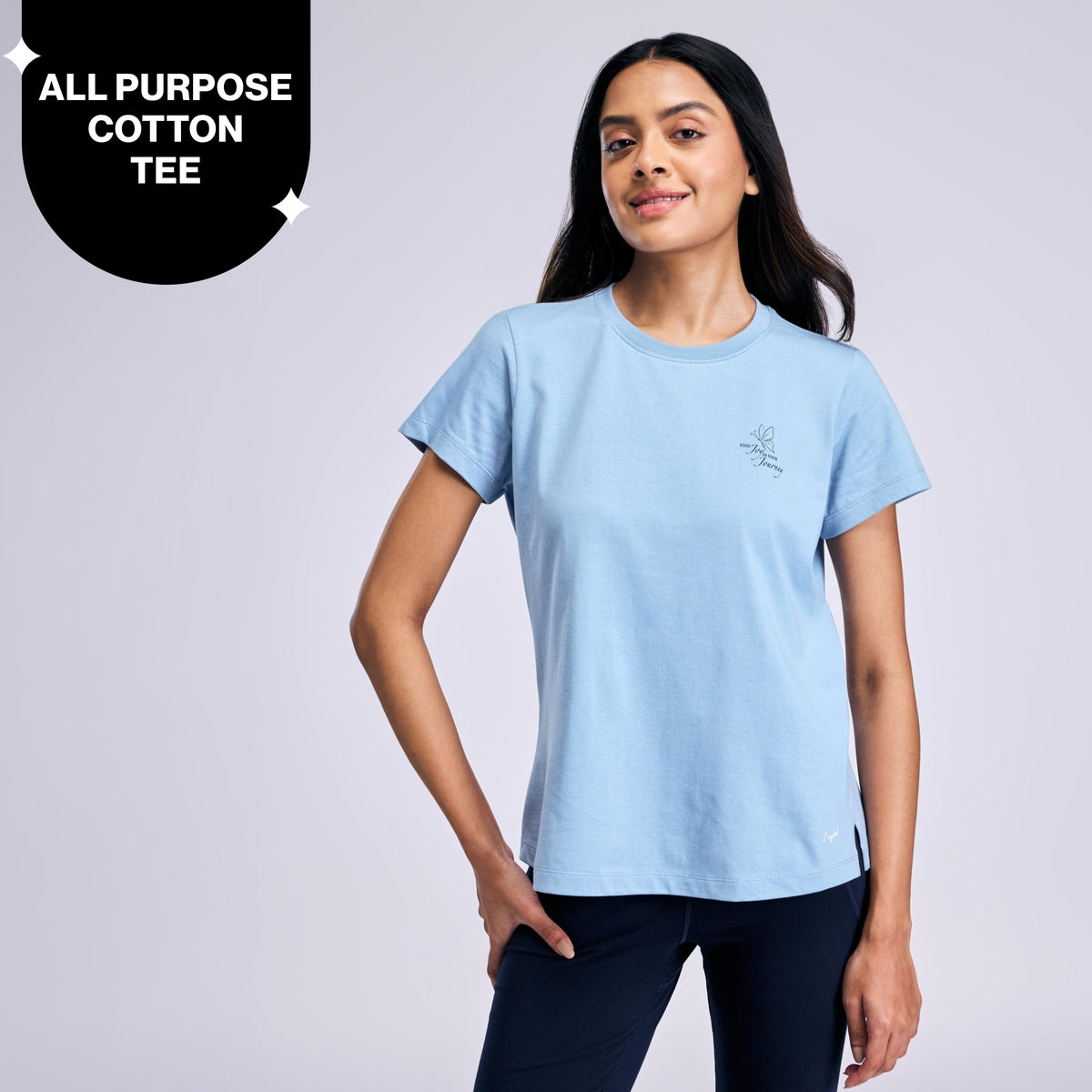 Nykd By Nykaa Breathe Cotton All Purpose Multi-Tasking Tee NYAT513 Blue