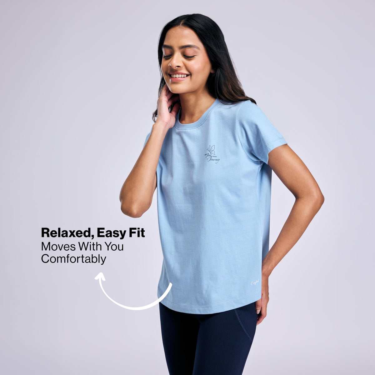 Nykd By Nykaa Breathe Cotton All Purpose Multi-Tasking Tee NYAT513 Blue
