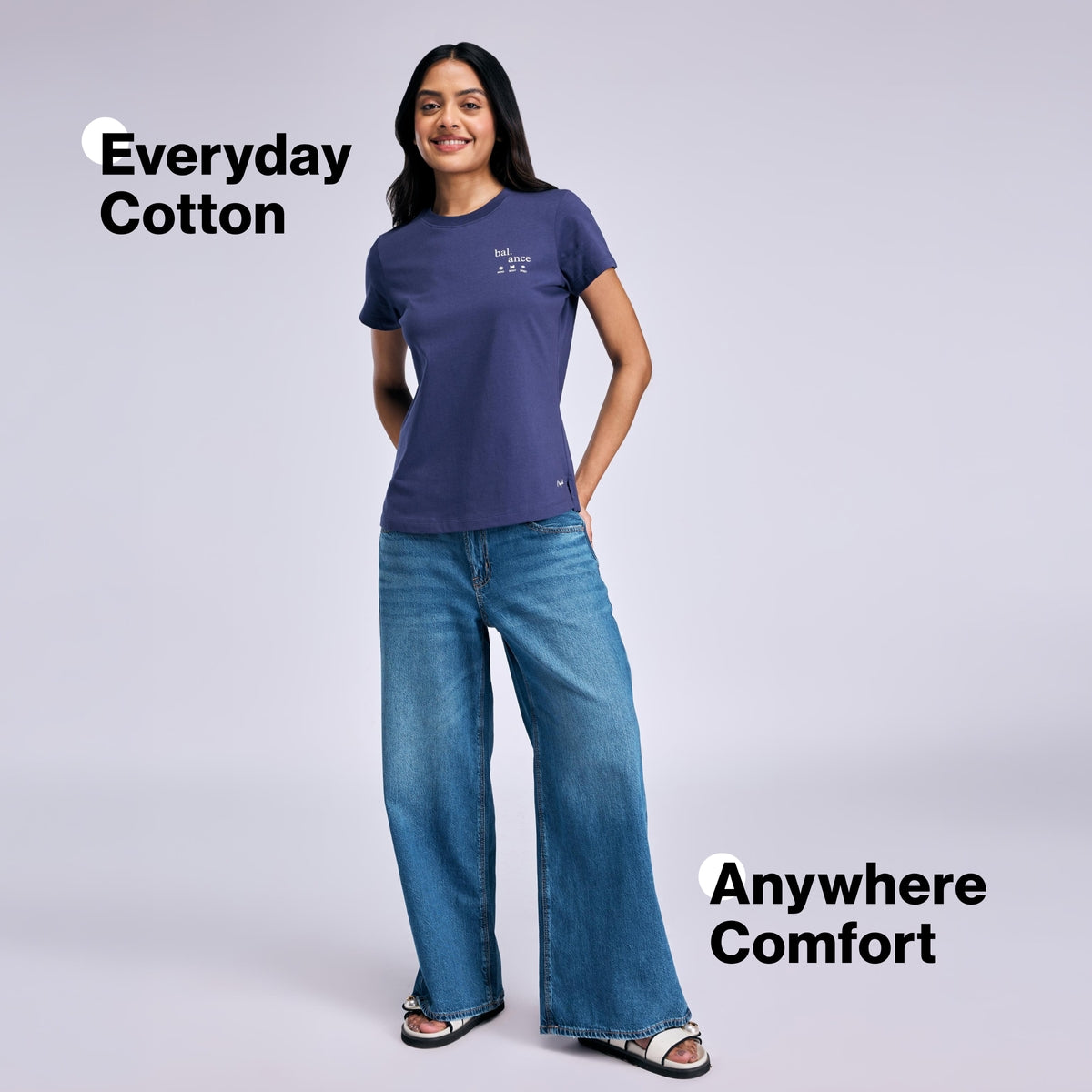 Nykd By Nykaa Breathe Cotton All Purpose Multi-Tasking Tee NYAT513 Navy