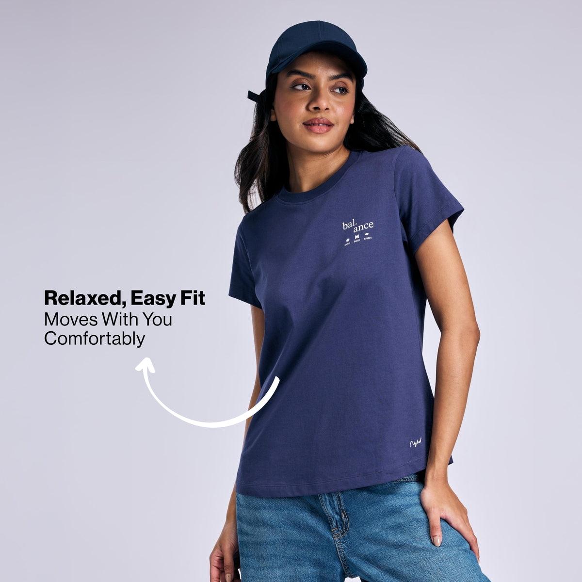 Nykd By Nykaa Breathe Cotton All Purpose Multi-Tasking Tee NYAT513 Navy