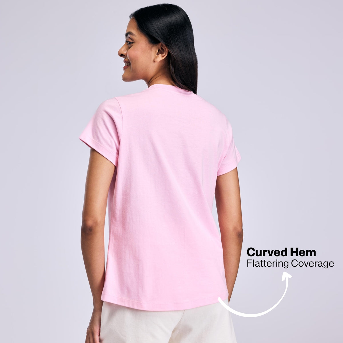 Nykd By Nykaa Breathe Cotton All Purpose Multi-Tasking Tee NYAT513 Pink