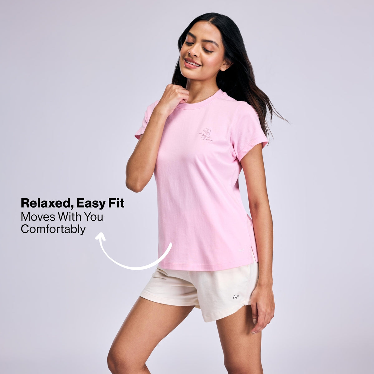 Nykd By Nykaa Breathe Cotton All Purpose Multi-Tasking Tee NYAT513 Pink