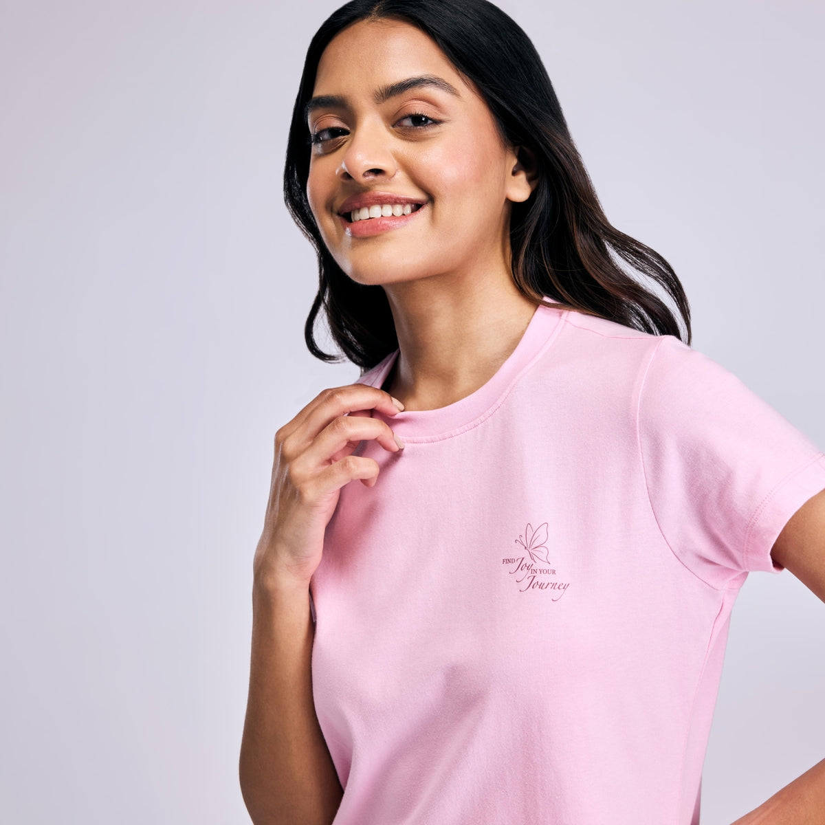Nykd By Nykaa Breathe Cotton All Purpose Multi-Tasking Tee NYAT513 Pink