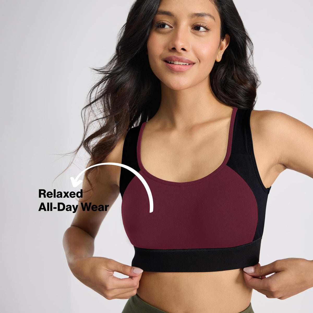 Nykd By Nykaa Mid Impact Everyday Cotton Racerback Sports Bra with Removable Cups NYK904 Fig