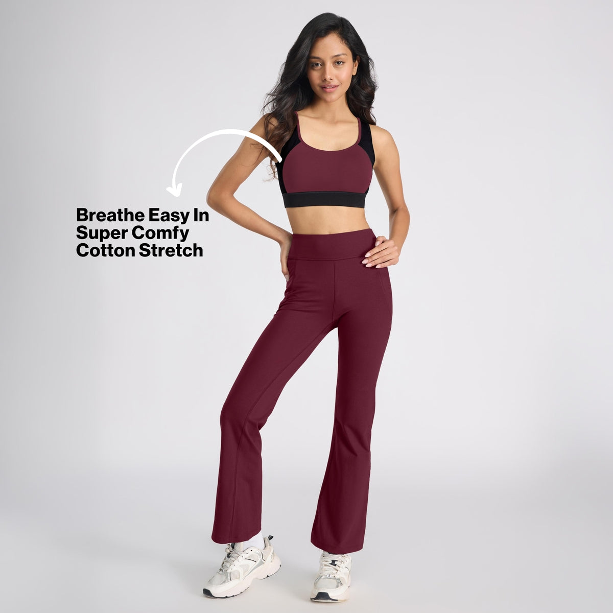 Nykd By Nykaa Mid Impact Everyday Cotton Racerback Sports Bra with Removable Cups NYK904 Fig