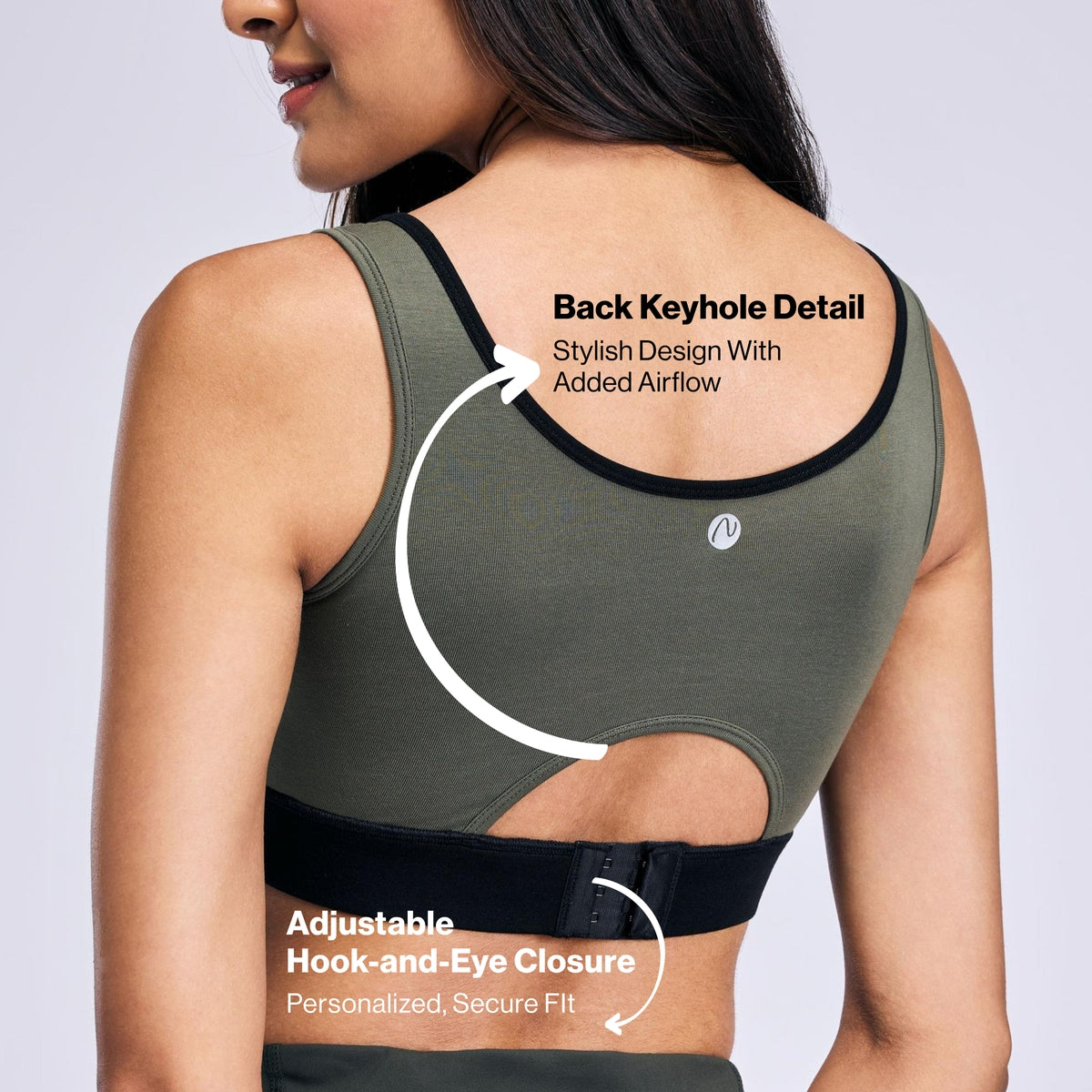 Nykd By Nykaa Cotton Stretch Slip On Sports Bra with Removable Cups NYK904 Jet Black