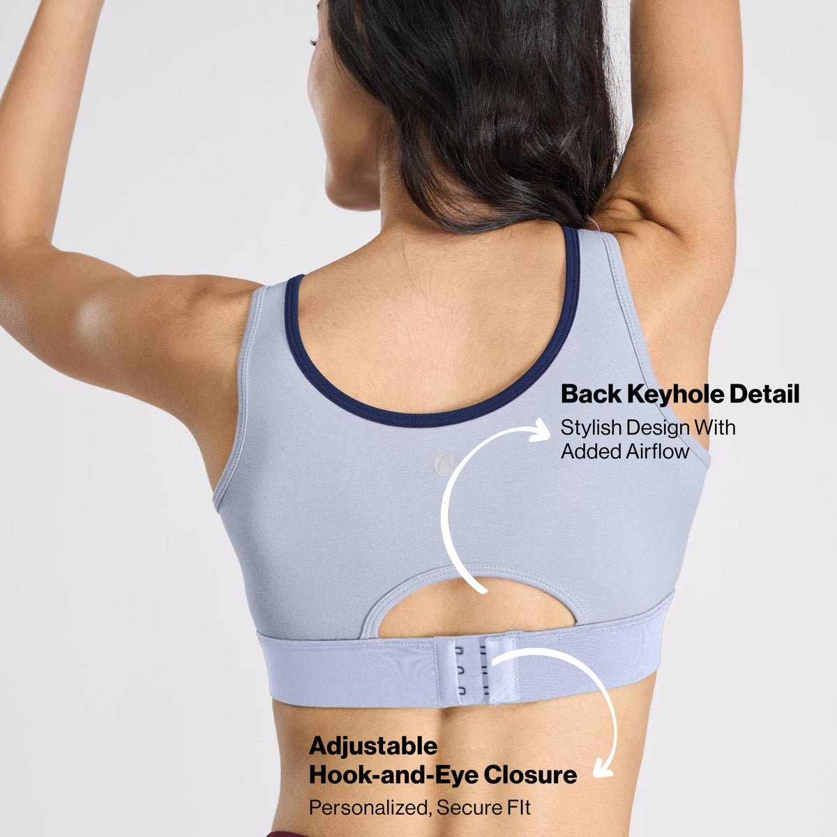 Nykd By Nykaa Mid Impact Everyday Cotton Racerback Sports Bra with Removable Cups NYK904 Navy