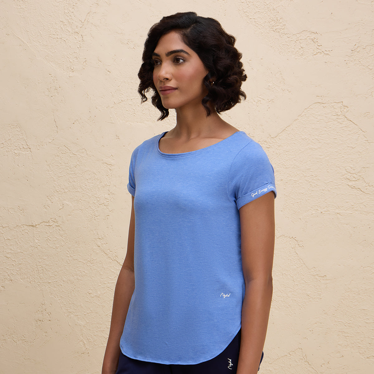 After Class Apple Bottom Flattering Longline Tee-NYAT272-Blue Melange