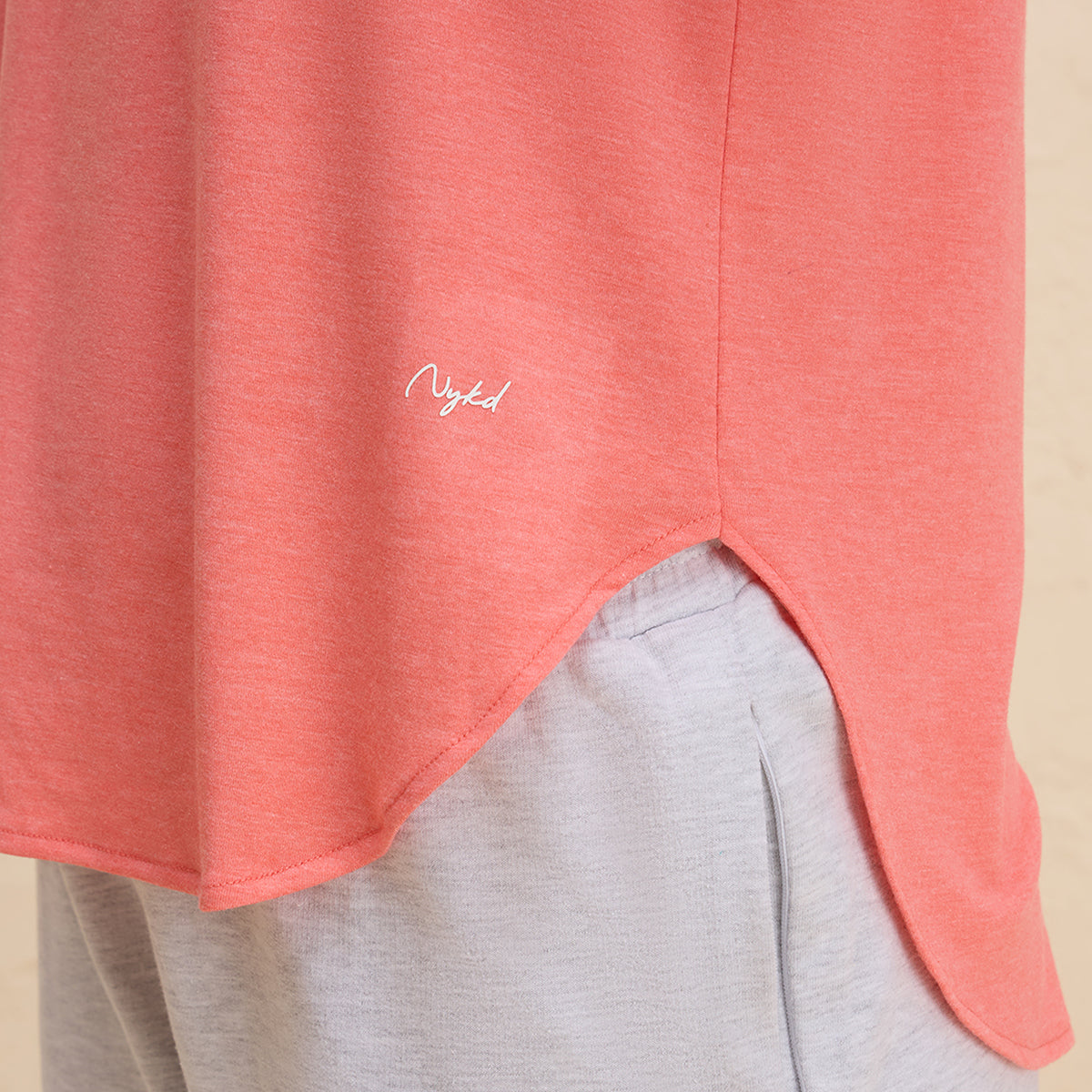 Super Comfy Longine tee with Flattering Coverage-NYAT272-Orange Melange