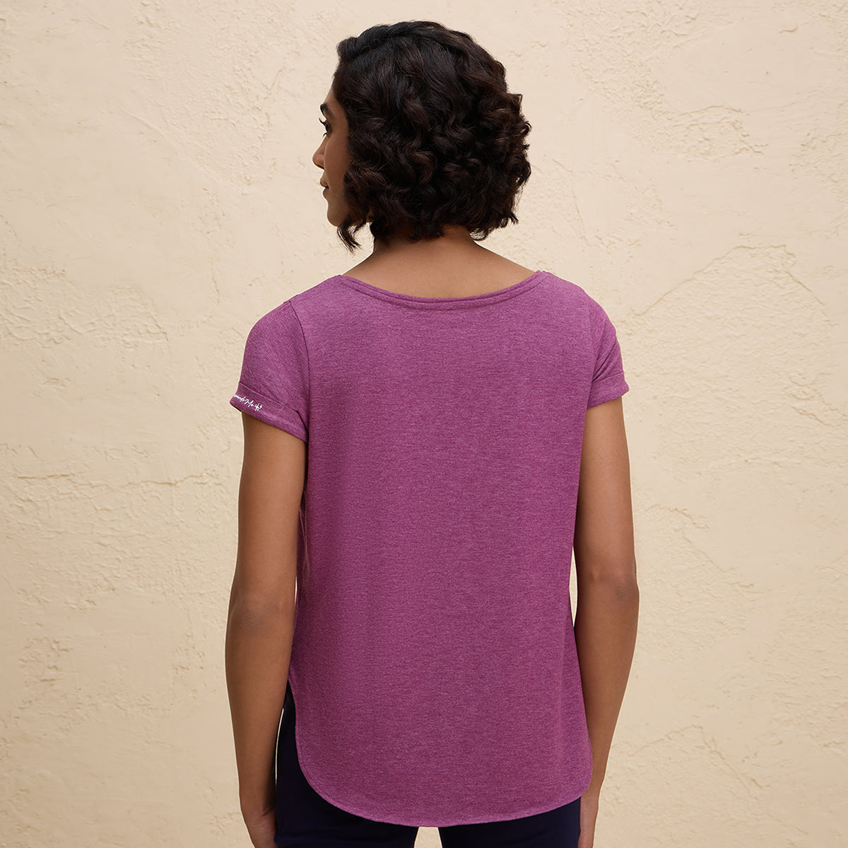 Super Comfy Longine tee with Flattering Coverage-NYAT272-Wine Melange