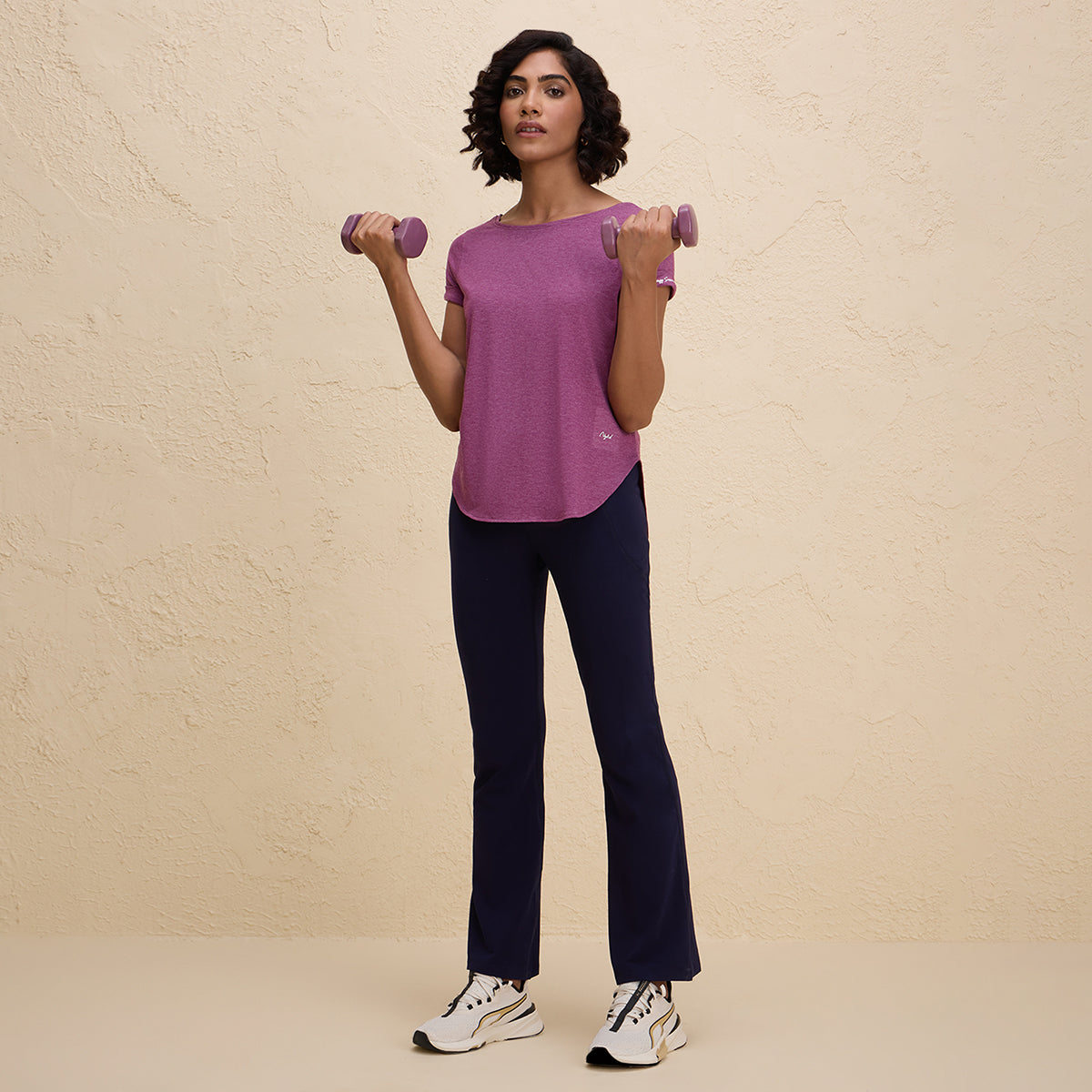 Super Comfy Longine tee with Flattering Coverage-NYAT272-Wine Melange