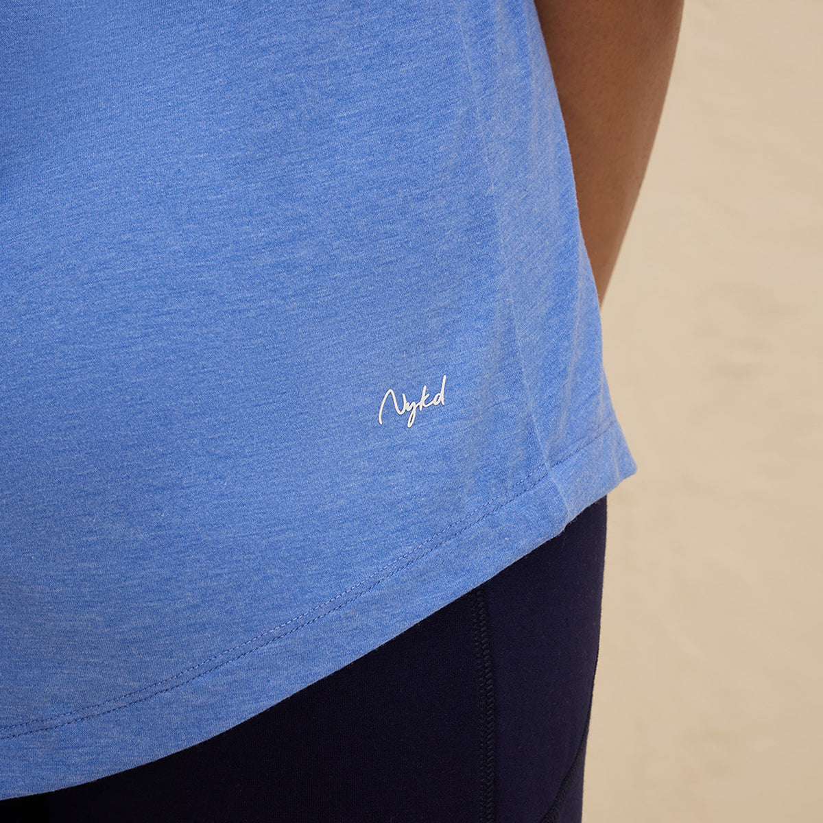 Super Comfy Relaxed Fit Tee with Stylish Back Knot Detail-NYAT279-Blue