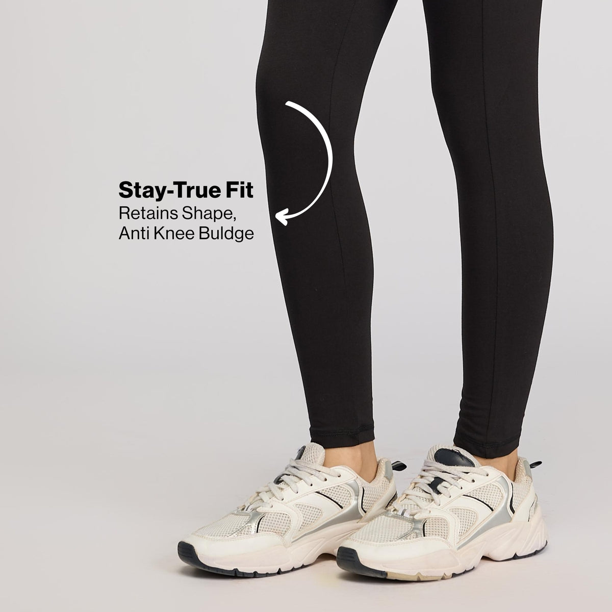 Nykd By Nykaa Ultimate Cotton Leggings with Anti Knee Bulge Fabric & Side Pockets NYAT401U Black