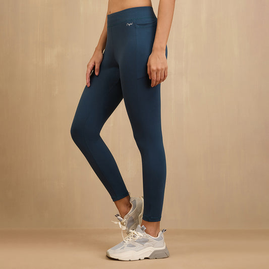 NYKD By Nykaa Comfort Leggings with Pockets! - NYAT401-Blue