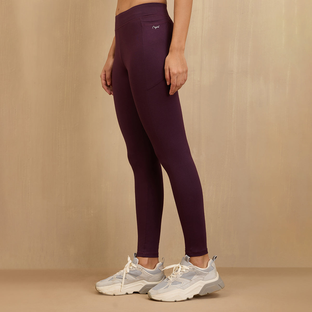 NYKD By Nykaa Comfort Leggings with Pockets! -NYAT401-Grape