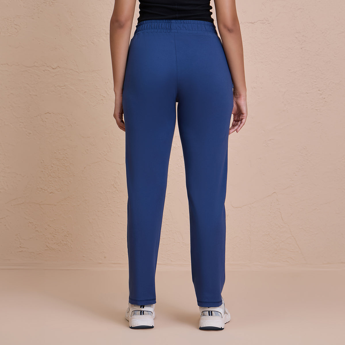 Cotton Travel Pants in Relaxed Fit, Super Comfy with Zip Pockets - NYAT502-M Blue