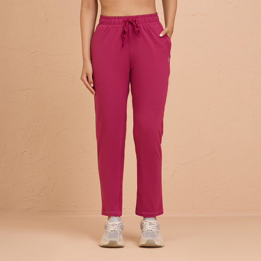 Relaxed Fit Super Comfy Cotton Travel Pant with Zip Pockets NYAT502 M Grape