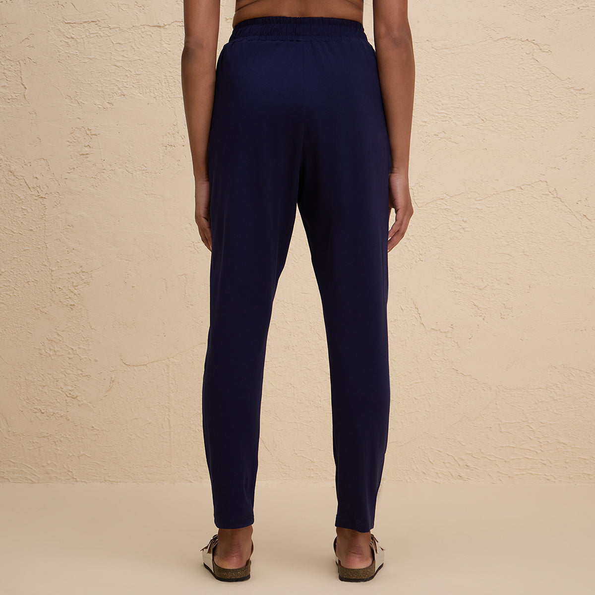 Relaxed Fit Super Comfy Cotton Travel Pant with Zip Pockets-NYAT502-Navy