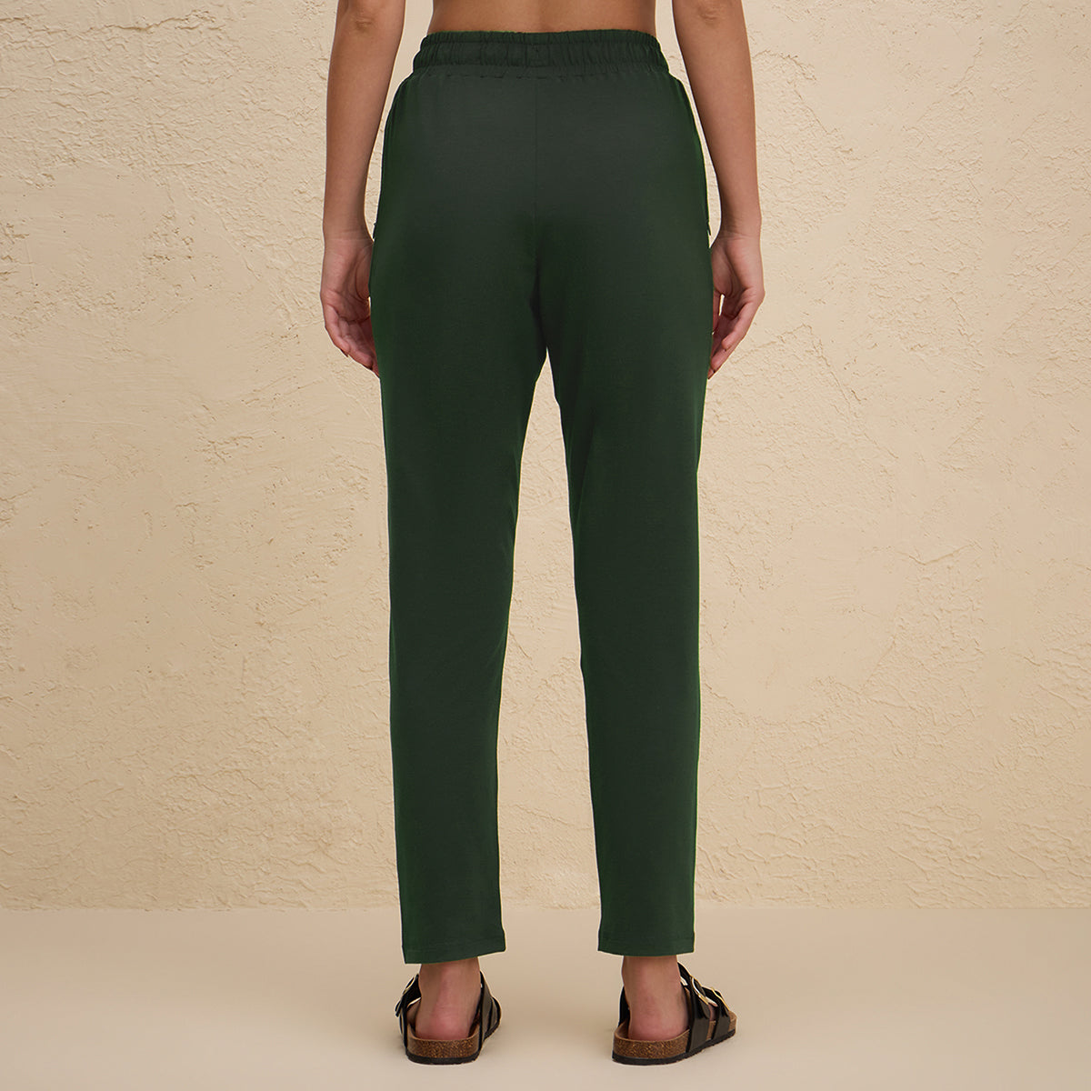 Ultimate Comfort Cotton Travel Pants in Relaxed Fit with Spill Safe Zip Pockets NYAT502 Olive