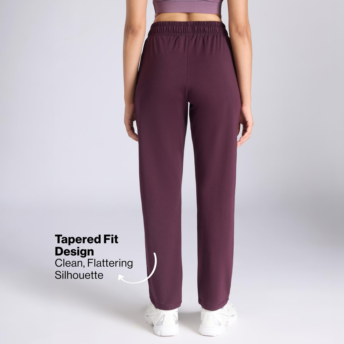 Nykd By Nykaa Ultimate Cotton Travel Pants- Relaxed Fit with Spill-Safe Zip Pockets NYAT502 Grape