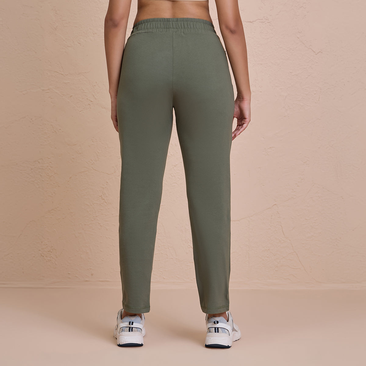 Ultimate Comfort Cotton Travel Pants in Relaxed Fit with Spill Safe Zip Pockets NYAT502 Green