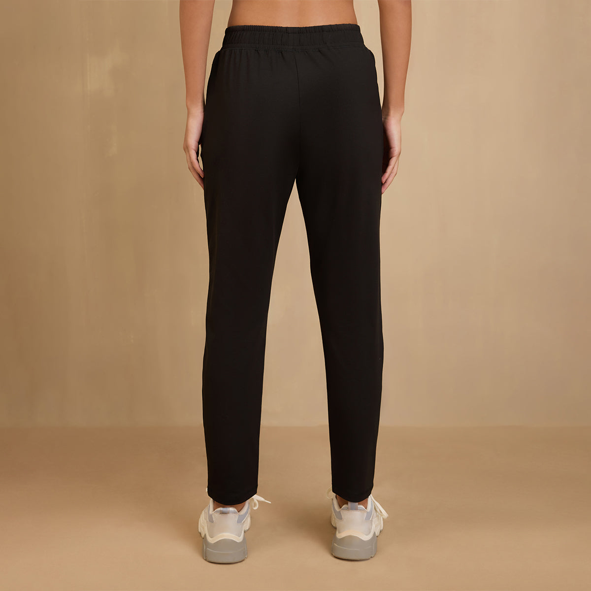 Ultimate Comfort Cotton Travel Pants in Relaxed Fit with Spill Safe Zip Pockets NYAT502 Jet Black