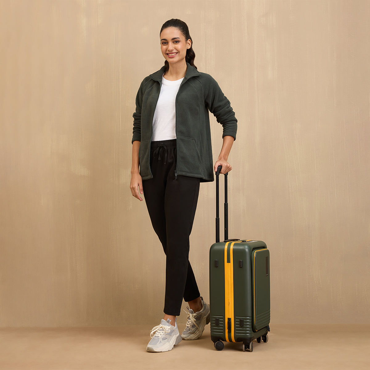 Ultimate Comfort Cotton Travel Pants in Relaxed Fit with Spill Safe Zip Pockets NYAT502 Jet Black